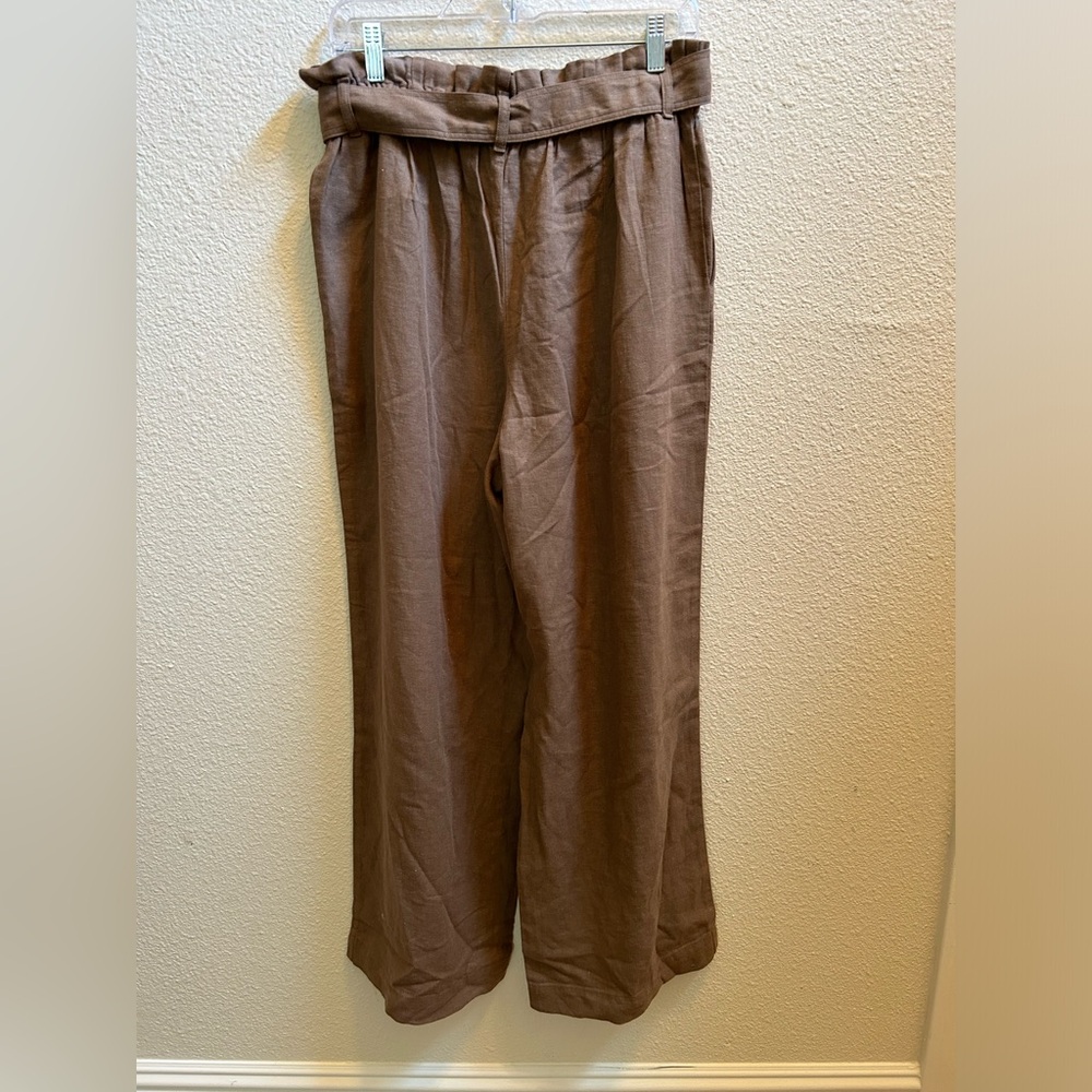 Uniqlo Tan Wide Leg High-Waisted Pants Size M - Picture 6 of 9